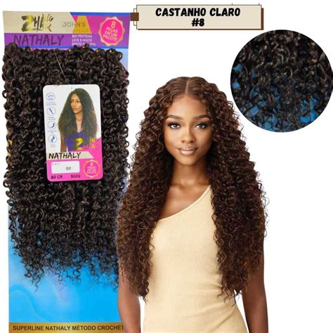 Cabelo Nathaly Organico Cacheado Fibra Premium Crochet Braids Mechas