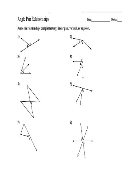 Activity 1 Angle Pair Relationships