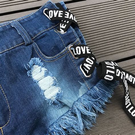 Vintage Tassel Denim Booty Jeans Shorts For Women With Bandage