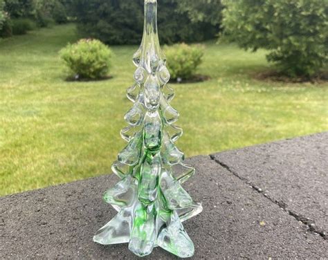 Vintage Green Glass Christmas Tree 825tall And Weight 21 Oz Etsy