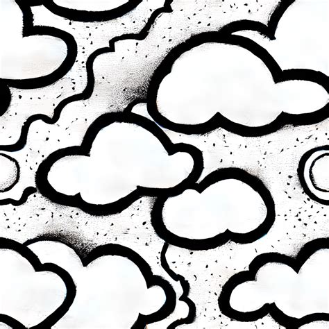 Clouds Coloring Page Black And White · Creative Fabrica