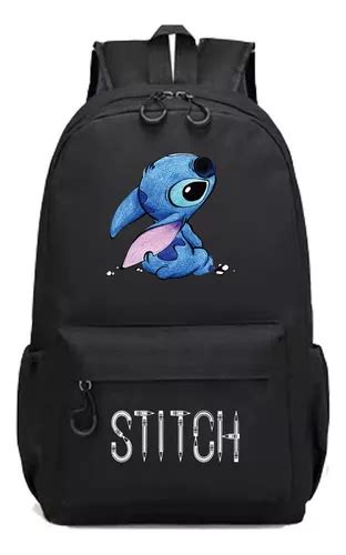 Mochila Escolar New Star Baby Stitch Para Meninos E Meninas Cor Preto