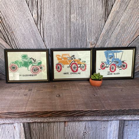 Vintage Car Cross Stitch Embroidery Oldsmobile Cadillac Buick Etsy