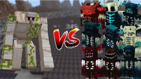 Mutant Iron Golem Vs All Warden In Minecraft Mutant Iron Golems Vs