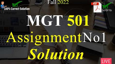 MGT501 Assignment No 1 Solution Fall 2022 100 Correct Solution With