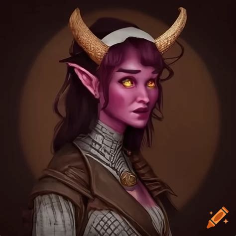 Illustration Of A Female Tiefling With A Straw Hat On Craiyon