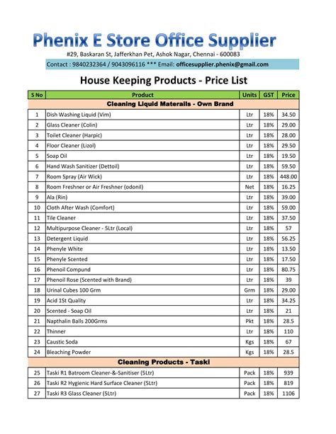 Free Printable Price List Templates Excel Word