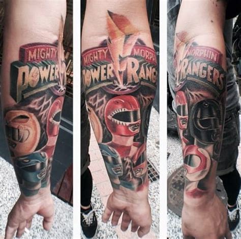 Crazy Power Rangers Tattoo Designs For Men