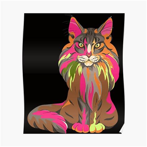 Gold Maine Coon Tshirt Poster For Sale By Hassenlimam Redbubble