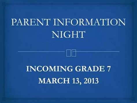 Ppt Parent Information Night Powerpoint Presentation Free Download