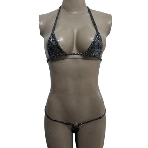 Conjunto Lencería Brillante Bikini Sexy TIENDAS T ART
