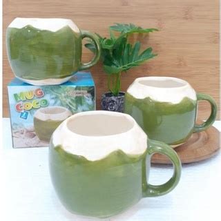 Jual MUG GELAS KERAMIK KELAPA MUDA COCONUT MODEL 3 DIMENSI MUG