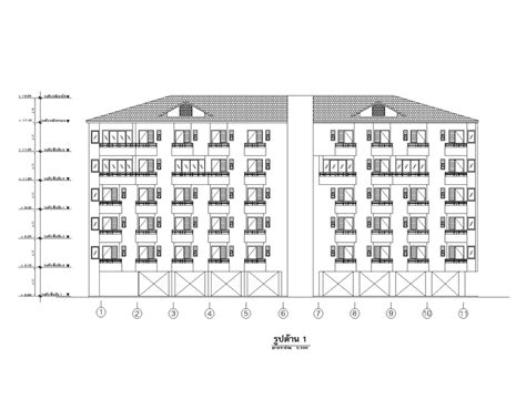 เขียนแบบก่อสร้างแบบขออนุญาตดราฟแบบอาคารพักอาศัย ตึกแถว หอพัก แบบปรับ