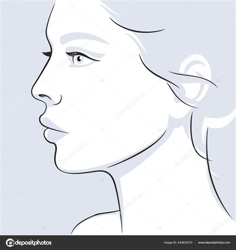 Woman Face Profile Sketch