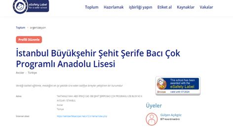 Esafetylabel Rozetimiz İstanbul Büyükşehir Şehit Şerife Bacı Çok