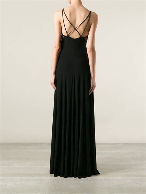 Ralph Lauren Black Label Spaghetti Strap Maxi Dress In Black Lyst