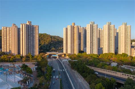 View Of Po Shun Road At Tseung Kwan O March Editorial Stock