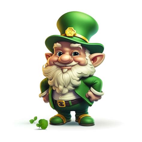 Stock vector Leprechaun personaje de dibujos animados Feliz día de San