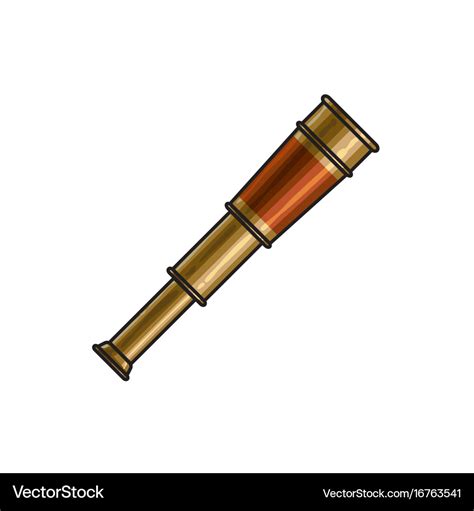 Cartoon spyglass telescope isolated Royalty Free Vector