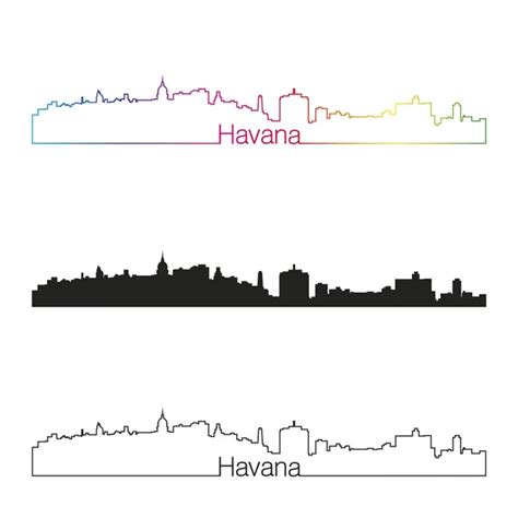 Washington Dc Skyline Linear Style With Rainbow Stock Vector Image By