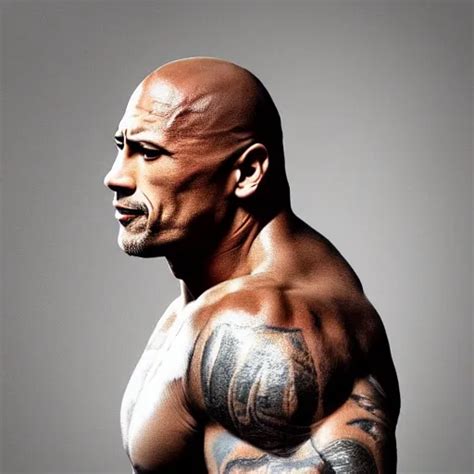 Portrait Of Dwayne Th Rock Johnson With His Eyebrow Stable