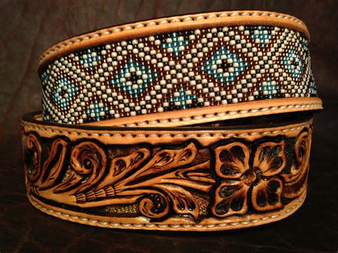 Custom Beaded Belts Custom Leather Belt Tapered Leather Belt Two Tone