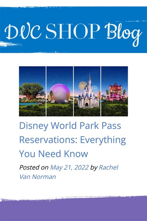 Disney World Park Pass Reservations Everything You Need Know Artofit