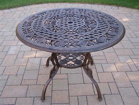 Oakland Living Tea Rose Cast Aluminum 42 Inch Patio Dining Table 3011 Ab