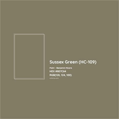 Benjamin Moore Sussex Green Hc 109 Paint Color Codes Similar Paints