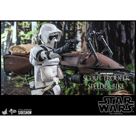 Star Wars ROTJ Scout Trooper And Speeder Bike 1 6 Scale Figure Set Hot Toys 908855 MMS612