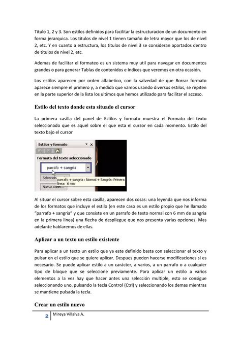 Manejo De Estilos Ndices Tablas De Contenido E Ilustraciones Pdf