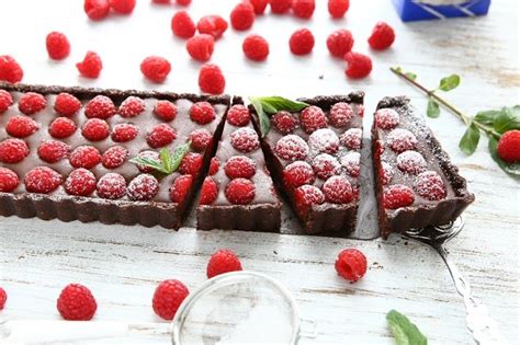 No Bake Raspberry Chocolate Tart Vegan Gluten Free Dairy Free And