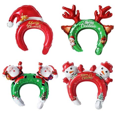 Head Mounted Christmas Balloon Headband Leak Proof Aluminum Film