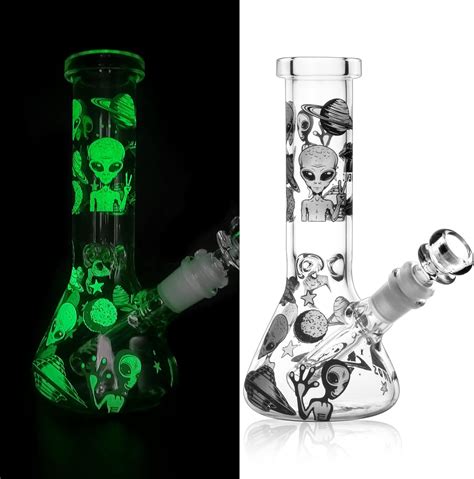 Reamic Glass Bong Smoking Water Pipes Mm Bowl Height Cm Luminous