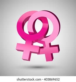 Lesbian Symbols Isolated On White Background Stock Illustration