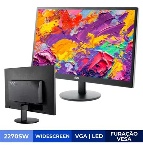 Monitor Usado Aoc 22 Polegadas Led Widescreen C Garantia Nf MercadoLivre