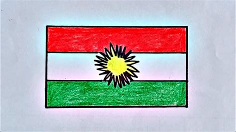 How To Draw The Kurdistan National Flag Cara Menggambar Bendera