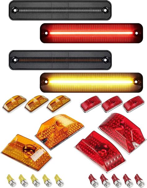 Amazon Partsam Smoked Full LED Side Marker Lights Cab Roof Top