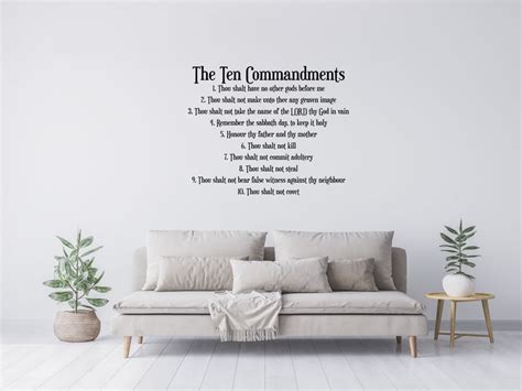 The 10 Commandments Wall Art From Bible Verse Christian Décor Etsy