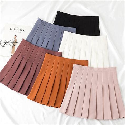 Hong Kong Flavored A Line Skirt Pleated Skirt Mini Skirt High Waist Skirt Female Summer Ins