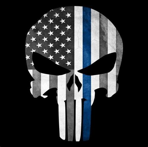 Punisher Skull Thin Blue Line Police Etsy Punisher Skull American