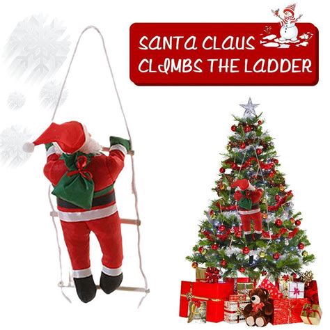 Santa Claus Climbing On Rope Ladder Christmas Tree Outdoor A Ornament