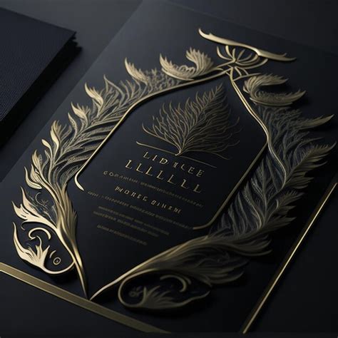 Premium AI Image Elegant And Luxury Embossed Gold Foil Logo Mockup On