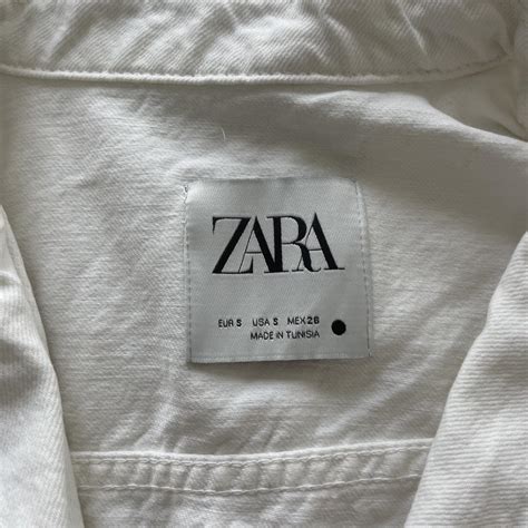 Zara White Denim Jumpsuit Size Small Depop