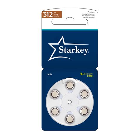 Starkey Size 312 Premium Hearing Aid Batteries 60 Pack Long Easy Tab