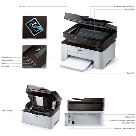 Samsung Xpress SL-M2070FW Wireless Mono A4 Laser Printer with Print ...