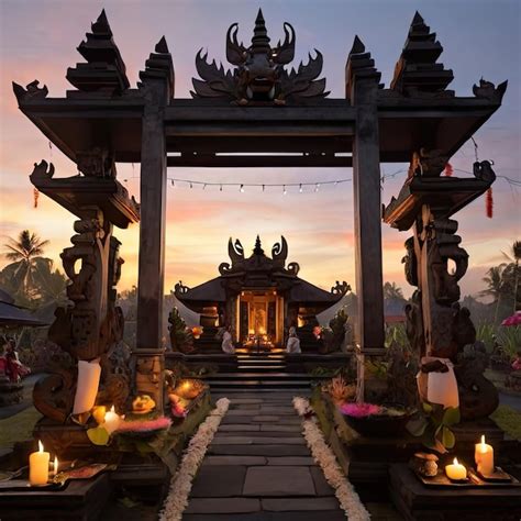 Premium Photo Free Photo Balinese Temple At Dusk For Nyepi Day