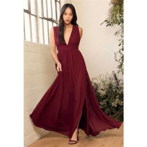 Lulus Dresses Lulus Heavenly Hues Burgundy Maxi Dress Poshmark