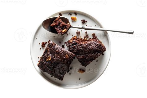 White Plate With Brownies Isolated On A Transparent Background 21949615 PNG