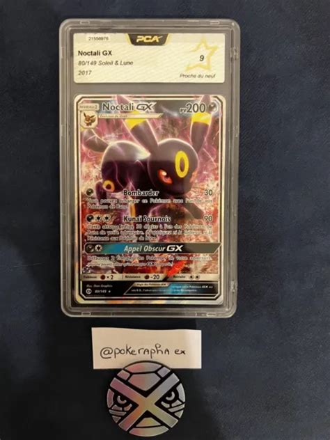 CARTE POKÉMON Noctali GX ultra rare Soleil et lune 80 149 Pca 9